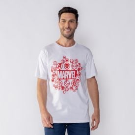 Camiseta Marvel Masculina Bandup Branco
