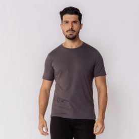 Camiseta Masculina Básica De Algodão Marc Alain Cinza Orion
