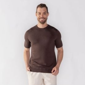 Camiseta Masculina Básica Tricot Thing Marrom
