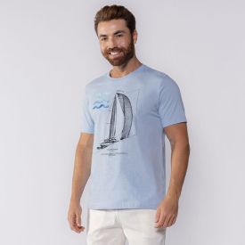 Camiseta Masculina California Marc Alain Azul Geada