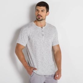 Camiseta Masculina Com Peitilho Marc Alain Off White