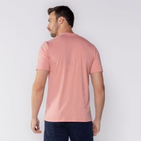 Camiseta Masculina De Algodão Marc Alain Coral Pastel