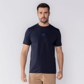 Camiseta Masculina De Algodão Peruano Marc Alain Azul Marinho