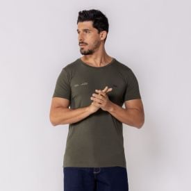 Camiseta Masculina Estampada Olho Fatal  Verde 4976