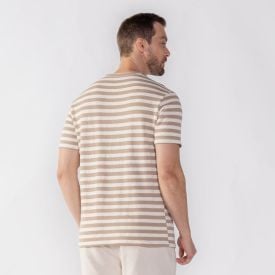 Camiseta Masculina Listrada Com Textura Thing Off/Castor