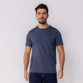 Camiseta Masculina Malha Dots Thing Azul Marinho
