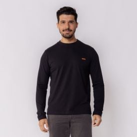 Camiseta Masculina Manga Longa De Malha Marc Alain  Preto
