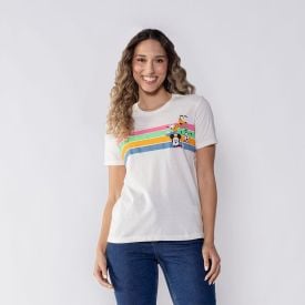 Camiseta Mickey Mouse E Amigos Feminina Bandup Off White