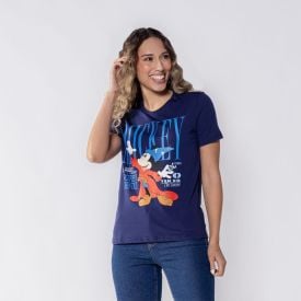 Camiseta Mickey Mouse Feminina Bandup Azul Marinho