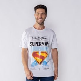Camiseta Superman Masculina Bandup Off White