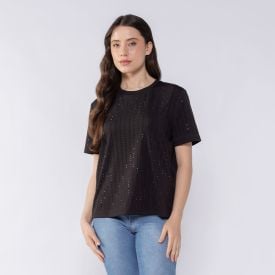Camiseta T-Shirt Feminina Com Brilho Patricia Foster