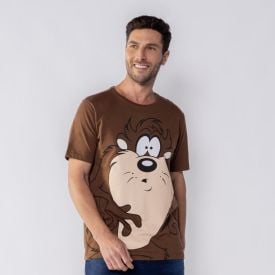 Camiseta Taz Mania Masculina Bandup Marrom