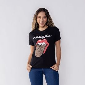 Camiseta The Rolling Stones Feminina Bandup Preto