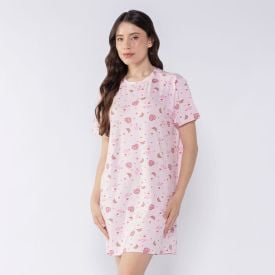 Camisola Feminina Candy Manga Curta Camila Moretti Rosa