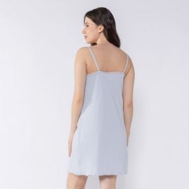 Camisola Feminina De Alça Tricô Camila Moretti Azul