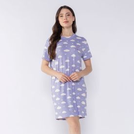 Camisola Feminina Manga Curta Camila Moretti Lilas