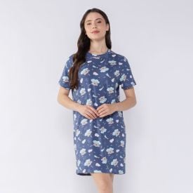 Camisola Feminina Manga Curta Dream Camila Moretti Azul