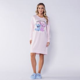 Camisola Manga Longa Em Malha Tricot Disney Stitch & Angel