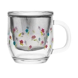 Caneca Com Infusor E Tampa Primavera 330Ml Lyor - Flores