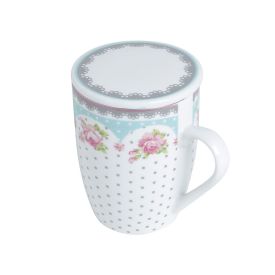 Caneca Com Tampa Em Porcelana E Filtro De Aço Lyor 340Ml - Amelia
