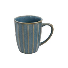 Caneca De Cerâmica Azul Striatto L' Hermitage - 330 Ml