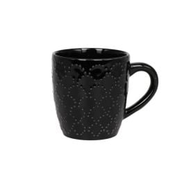 Caneca De Cerâmica Texturizada Havan Casa 210Ml - Preta Brilhante 
