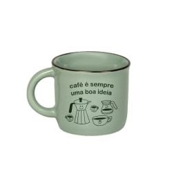 Caneca de Cerâmica Vintage Estampada Havan Casa 210Ml - Café Verde