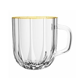 Caneca De Vidro Filete Dourado Refinatto L'hermitage 280Ml - Vidro