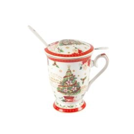 Caneca Natalina Para Chá Dinatale - Cerâmica
