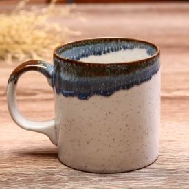 Caneca Reta Isis Havan Casa 300Ml - Creme e Azul