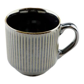 Caneca Striatto Fine Em Cerâmica L'hermitage Verde Escuro - 270ML
