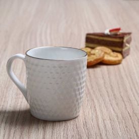 Caneca Victoria com Filete Dourado Havan Casa 190Ml - Branco