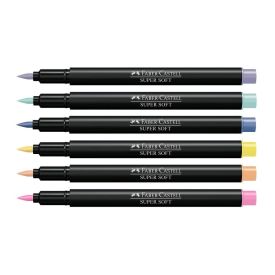 Caneta Brush Supersoft Pastel Faber Castell - 6 Unidades