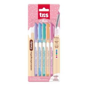 Caneta Esferográfica 0.7 Candy Tris - 5 Cores