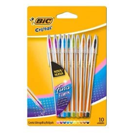 Caneta Esferográfica Cristal 0.8 Bic - 10 Cores