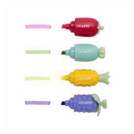 Caneta Marca-Texto Mini Frutinhas com Aroma Leoarte - 4 Cores