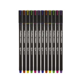 Caneta Marcador Fineliner Carbon Line Jocar Office - 12 Unidades