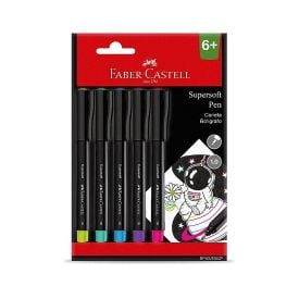 Caneta Supersoft Pen 1.0 Colors Faber Castell - 5 Unidades