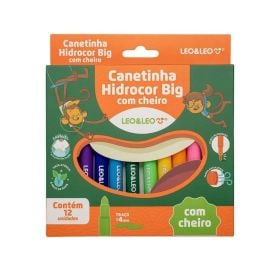 Canetinha Hidrocor Big com Cheiro Leo&Leo - 12 Unidades