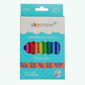 Canetinha Hidrográfica 9 Cores e 1 Mágica Skypaper - 10 Unidades