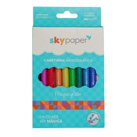 Canetinha Hidrográfica 9 Cores e 1 Mágica Skypaper - 10 Unidades