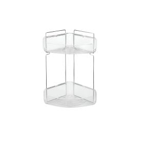 Cantoneira Com Prateleira Dupla Cristal Arthi 24,5Cm - Transparente