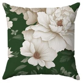 Capa de Almofada 43X43 cm Veludo Estampada Havan Casa - Floral Off