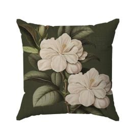 Capa De Almofada Veludo 43X43 Cm Estampada Havan Casa - Flores Verde Musgo
