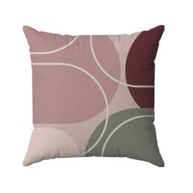 Capa De Almofada Veludo 43X43 Cm Estampada Havan Casa - Círculos Rosa
