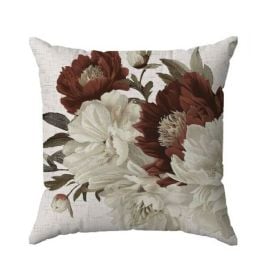 Capa De Almofada Veludo 43X43 Cm Estampada Havan Casa - Floral Bordo
