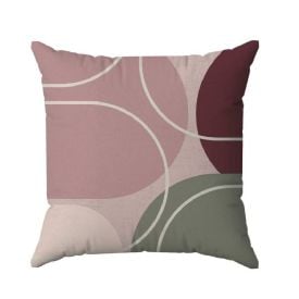 Capa De Almofada Veludo 43X43 Cm Estampada Havan Casa - Círculos Rosa