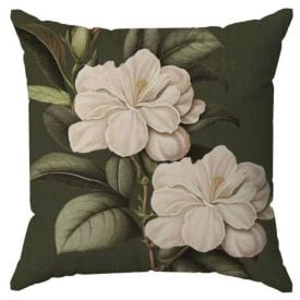 Capa de Almofada Veludo 43X43 cm Estampada Havan Casa - Flores Verde Musgo