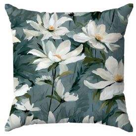 Capa de Almofada Veludo 43X43 cm Estampada Havan Casa - Margaridas Petroleo