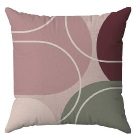 Capa de Almofada Veludo 43X43 cm Estampada Havan Casa - Círculos Rosa